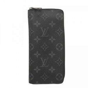 Louis Vuitton Monogram Eclipse Zippy Wallet Vertical M62295 Black Men's Long
